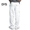 Men Spring Fall Pants with Multi Pockets Drawstring Elastic Waist Wide Leg Plus Size Sweatpants Stretchy Slacks Solid Color Loose Street Style Sport
