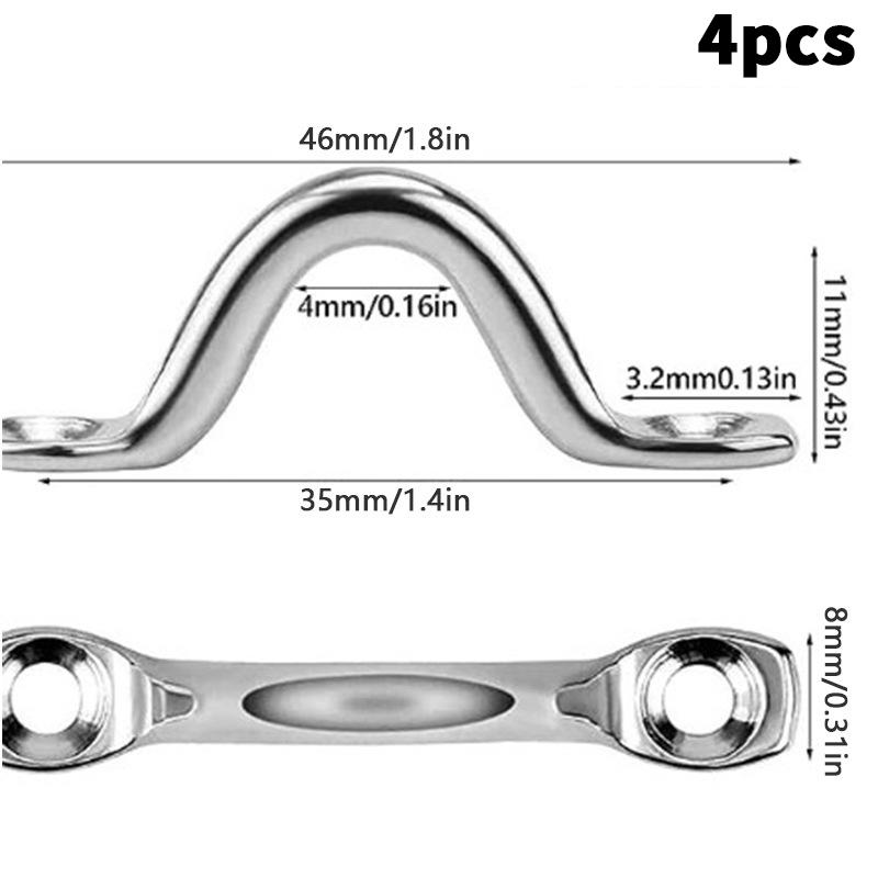 4 Stück Griff 4/5/6 mm 316 Edelstahl Drahtöse Gurt Boot Marine Befestigung Fenderhaken Markise Motoren Zubehör