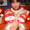 Cute China Red Cartoon Blessing Good Fortune Baby Snake Plush Toys Soft Stuffed Chubby Snake Doll  Mascot New Year Decor