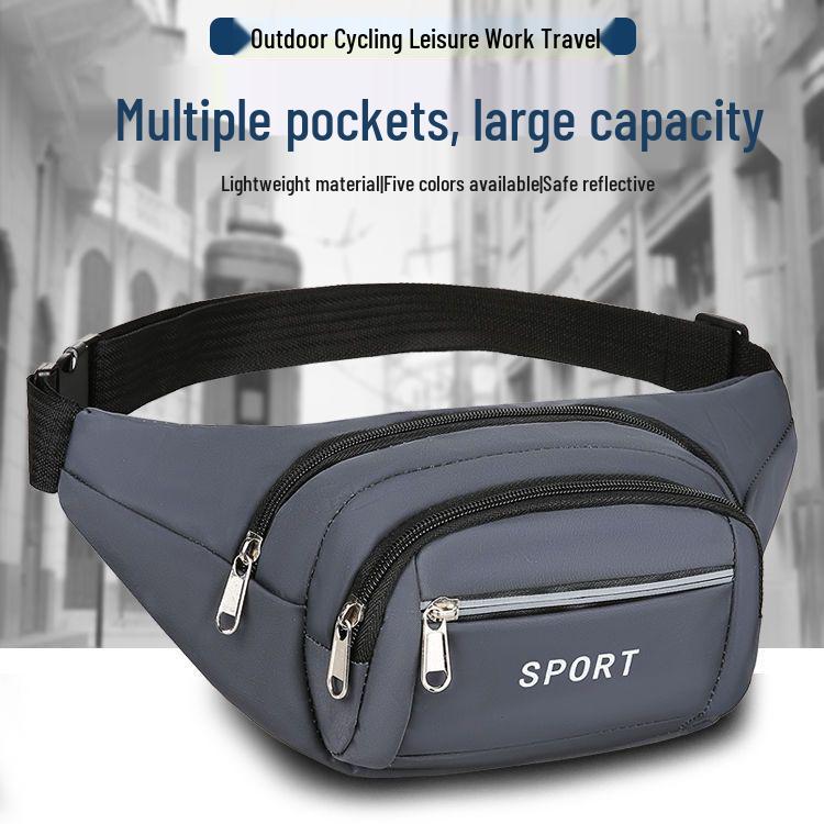 Unisex Water-Resistant Multifunctional Waist Bag for Mobile Phones - Large Capacity, Wear-Resistant for Sports, Business, and Construction Site Use.