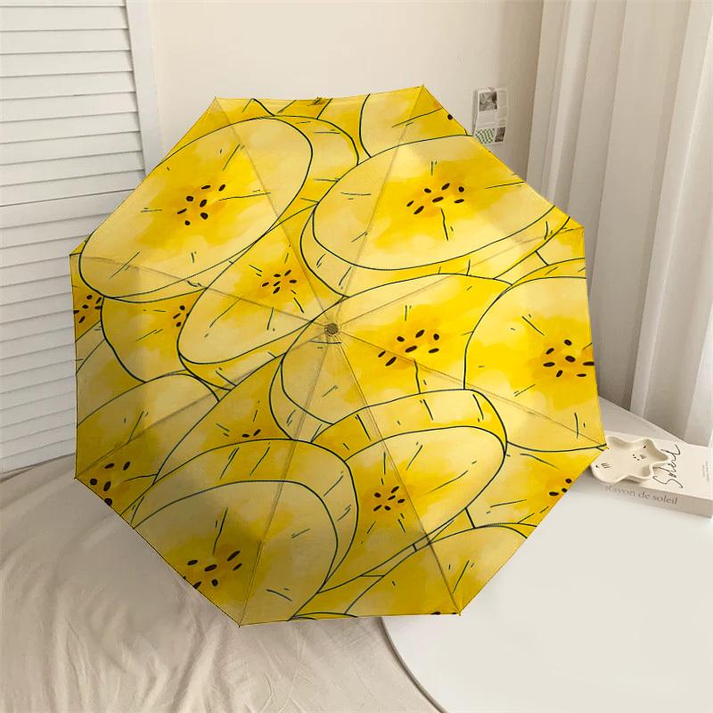 

1PC Banana slicesUmbrella-8-Rib Reinforced, Automatic Open, Lightweight & Durable, Cute Fashion Accessory for Outdoor-P162