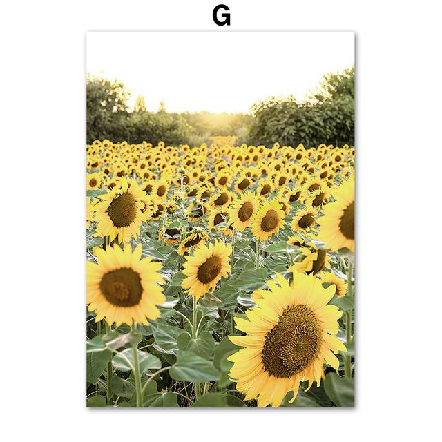 Löwenzahn Sonnenblume Gänseblümchen See Wand Kunst Leinwand Malerei Nordic Poster und Drucke Landschaft Wand Bilder für Wohnzimmer Dekor