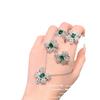 Emerald Green Zircon Butterfly Knot Ring With 18K Gold Plating Vintage Floral Womens Adjustable Opening