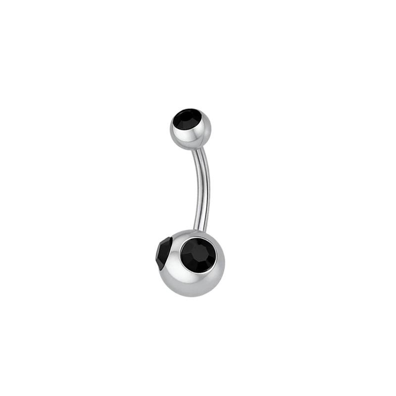 

Stainless Steel Double Gem Belly Button Rings Multicolor Cz Navel Piercing Jewelry For Women A7