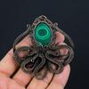 Malachite Gemstone Pure Copper Wire Wrapped Handmade Pendant Octopus Shaped Jewelry Gift