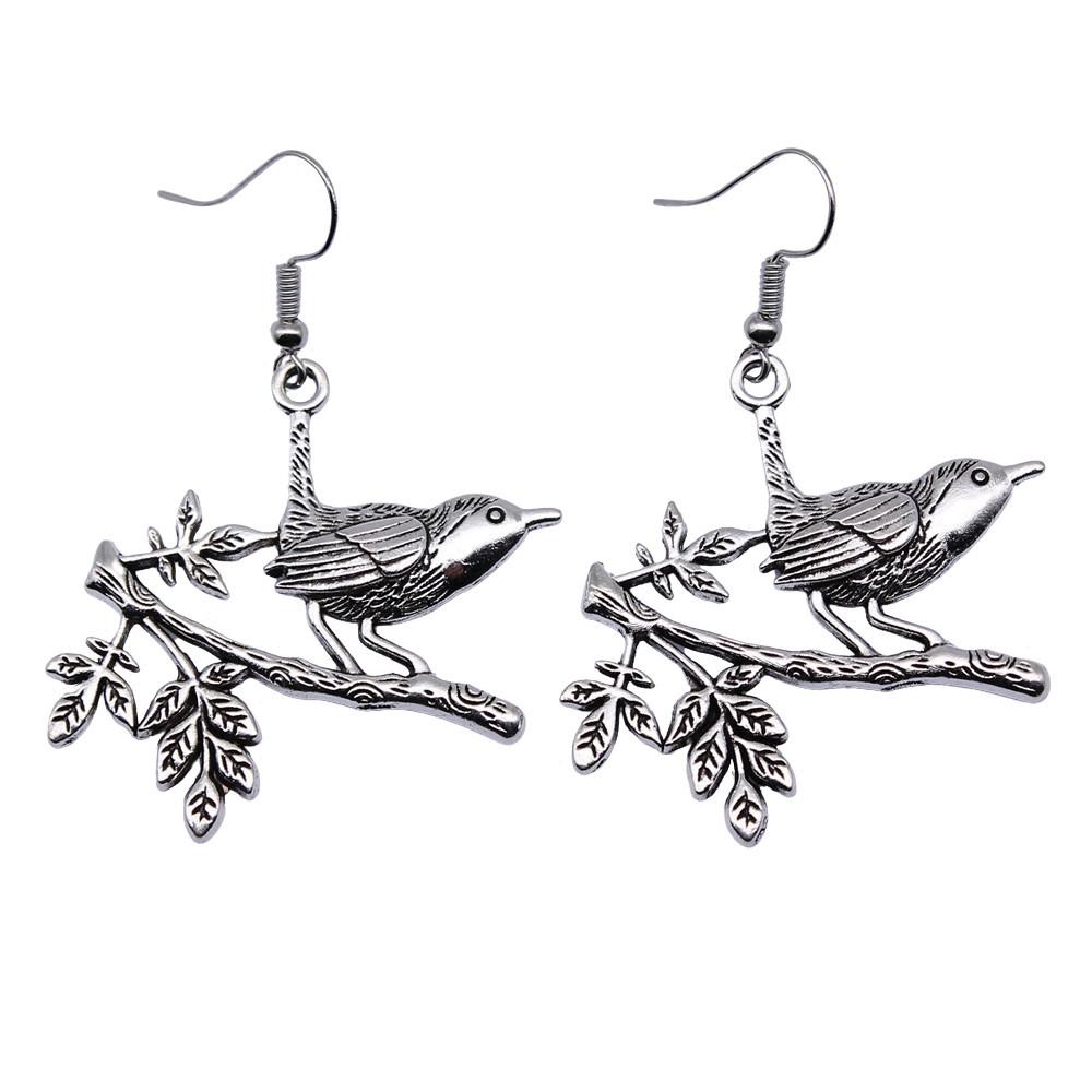 Peacock Enamel Charm Dangle Earrings Colorful Boho Bird Drop Earrings Ethnic Vintage Peacock Jewelry