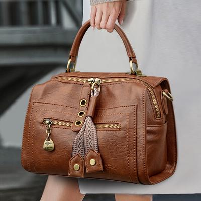 Luxury Designer Leather Handbag for Women  Large Capacity Shoulder Crossbody Tote Bag