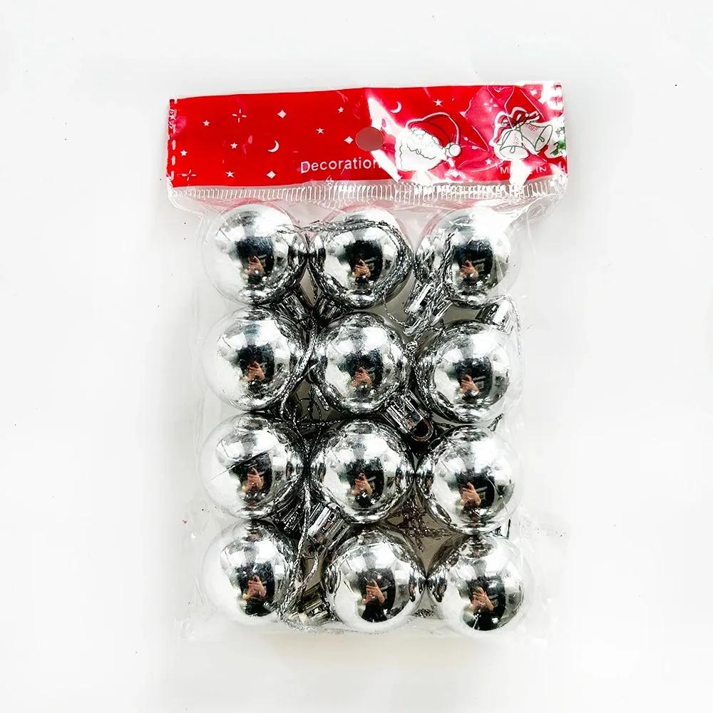 12Pcs /Christmas Balls Christmas Tree Hanging Ornament Plastic Red Green Gold Ball Pendant Christmas Decoration