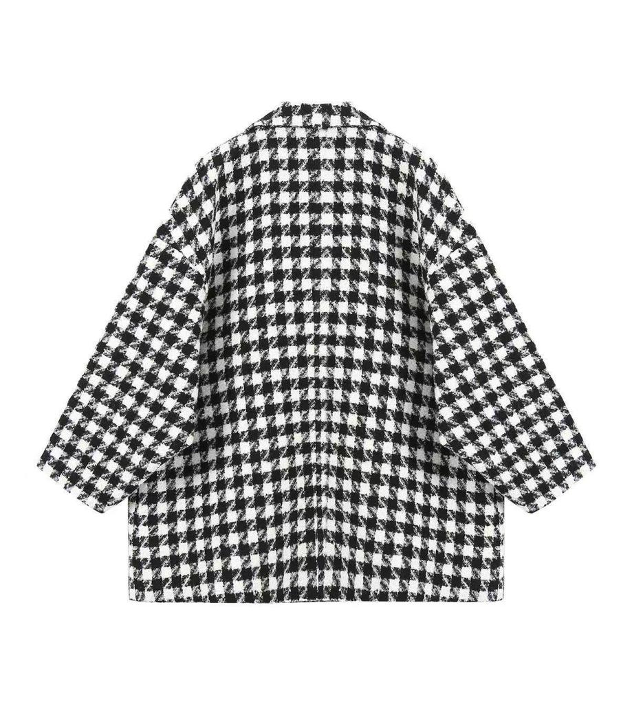 2024 Women's Mid-Length Warm Plaid Wool Coat