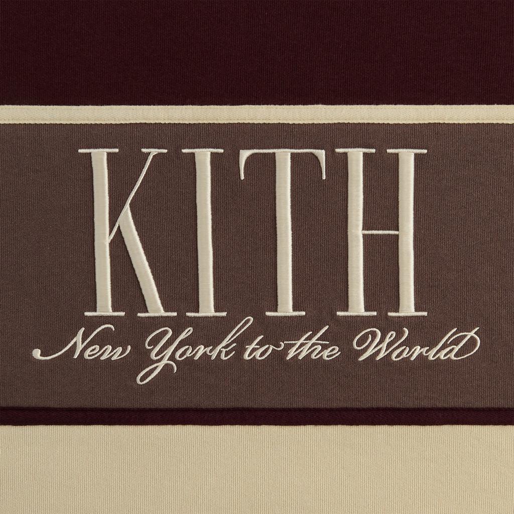 Kith FW24 Nelson Fall 2024 Color Block Comfortable Crewneck Pullover American Long Sleeve Sweatshirt Men sweatshirt Red Yellow Brown KHM032400-698