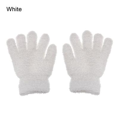 Vendita Calda Inverno Bambino Adorabile Morbido Caldo Guanti Bambini Manopole in Peluche Corallo Colore Caramella Dita Intere