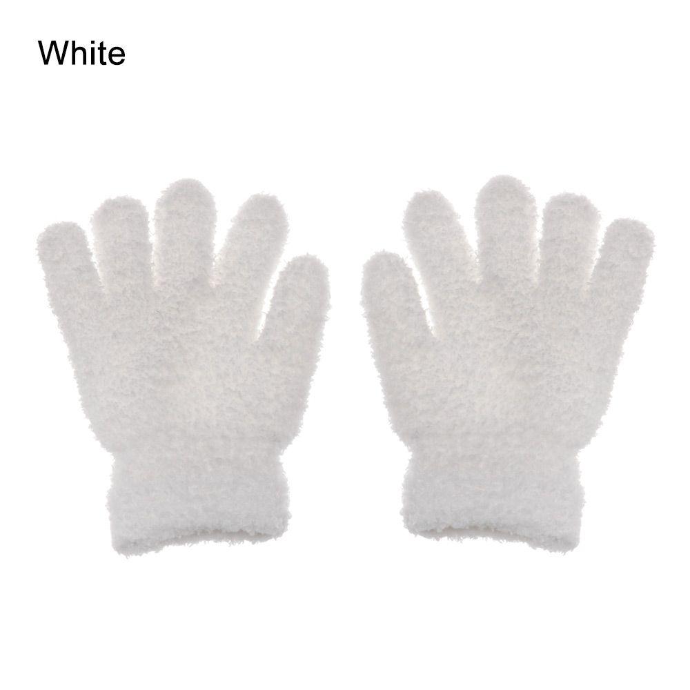Hot Sale Winter Baby Lovely Soft Warm Kids Gloves Coral Plush Mittens Candy Color Full Fingers