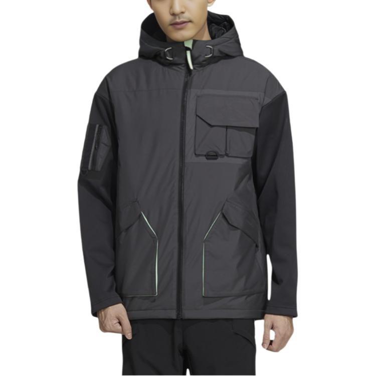 Adidas Jackets Men's Black Hooded Thickened GV3518
