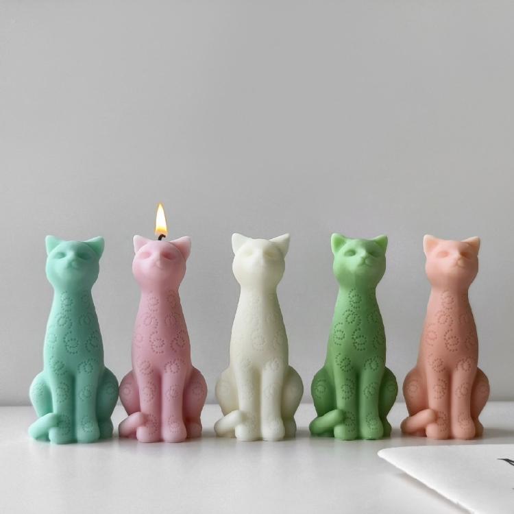 3D Sitting Cats Candle Mold Flexible Silicone Mold for Home Decorations Practical Aromatherapys Mould Jewelry Supplies