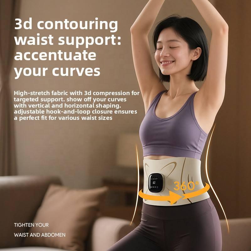 Waist Massager Full-Burning Abdomen Support Belt with Microcurrent Hot Compress Exercise and Sweat Inducing
