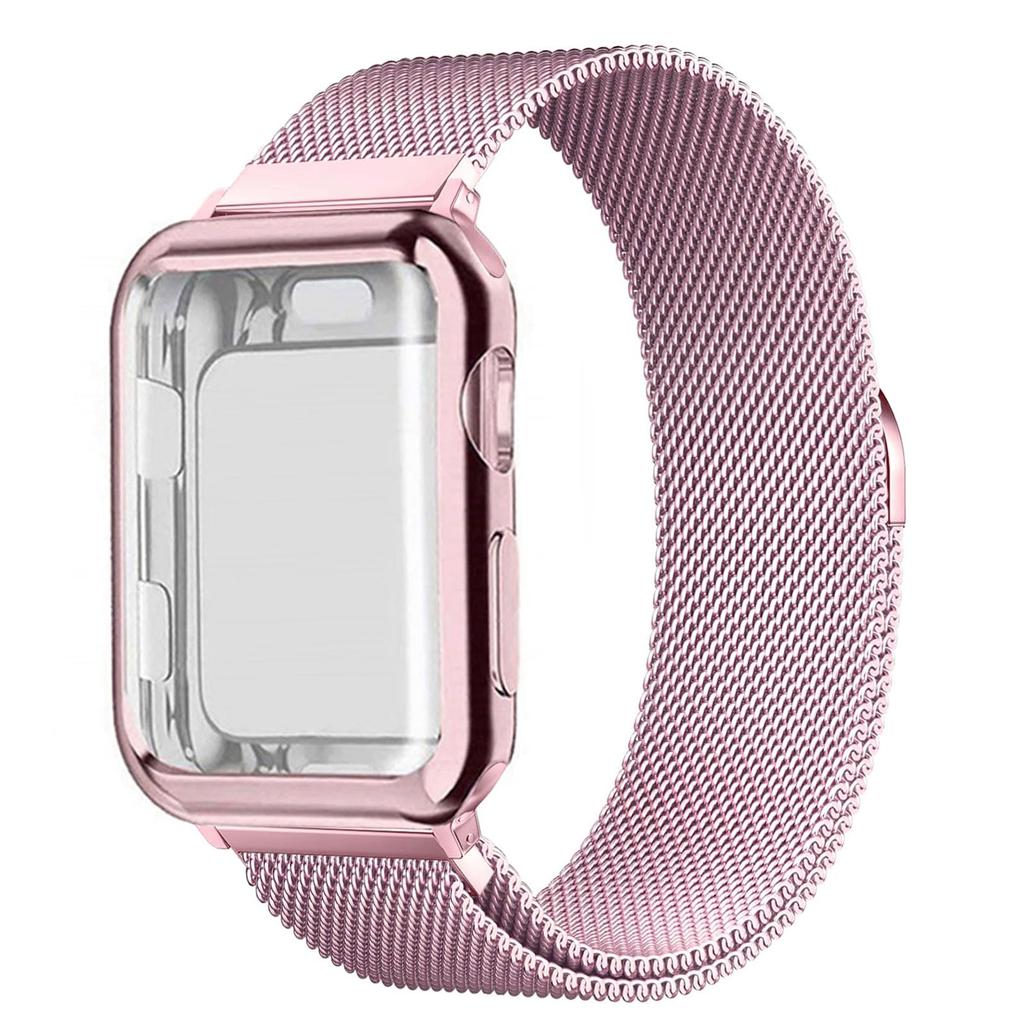 TPU Case+Milanese Loop For apple Watch band 44mm 40mm 45mm 46mm 49mm 42mm 41 38mm Bracelet iwatch Series 10 9 8 SE Ultra 2 Strap