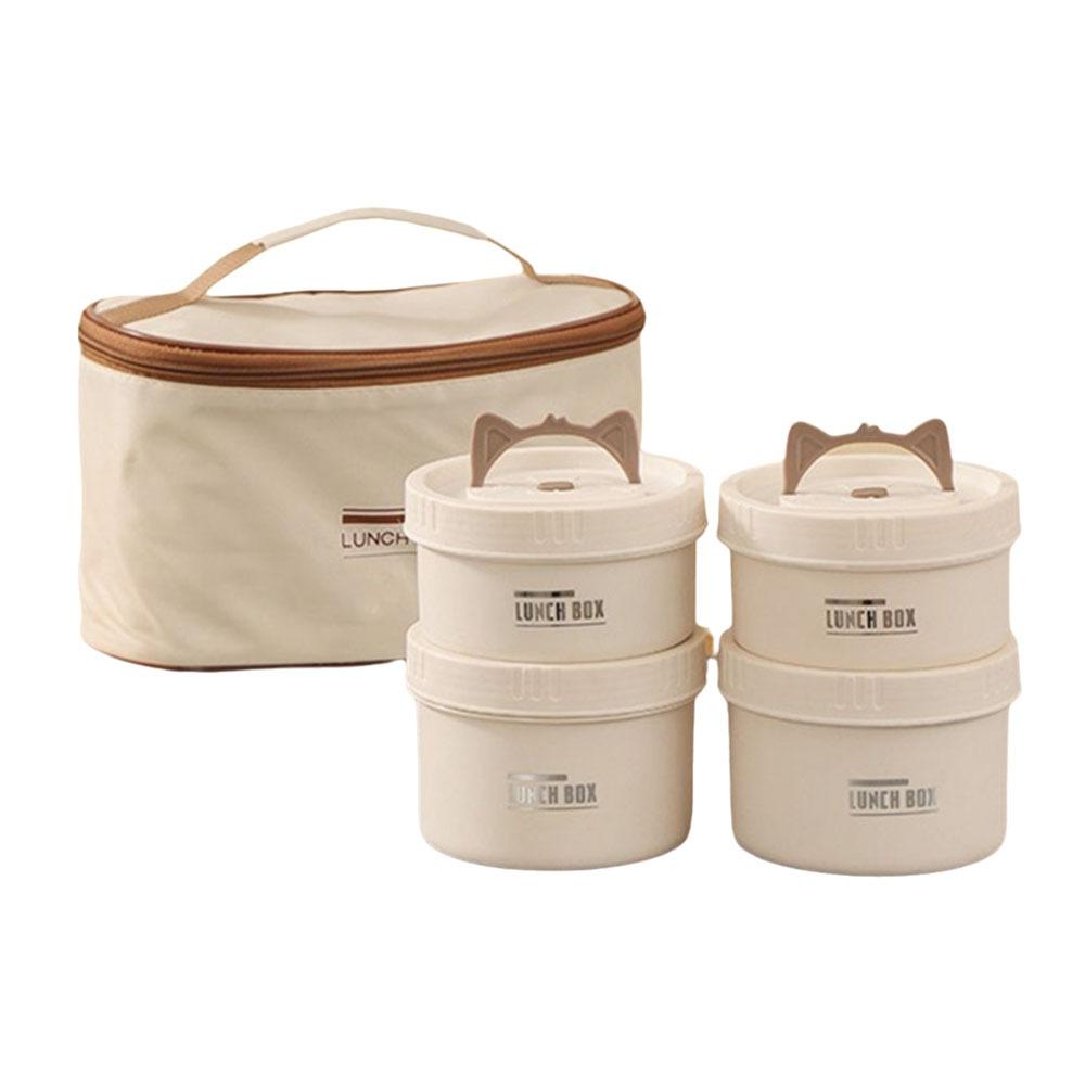 Round Heat Preservation Lunch Box Large Capacity Fresh-keeping Box Practical Food Container  Office