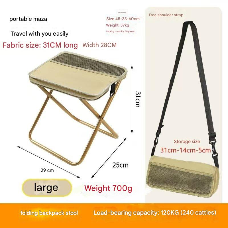 Wear-resistant Folding Backpack Stool Sturdy Crossbody Sports Folding Chair Handbag Style Strong Load-bearing Pencil Case Stool