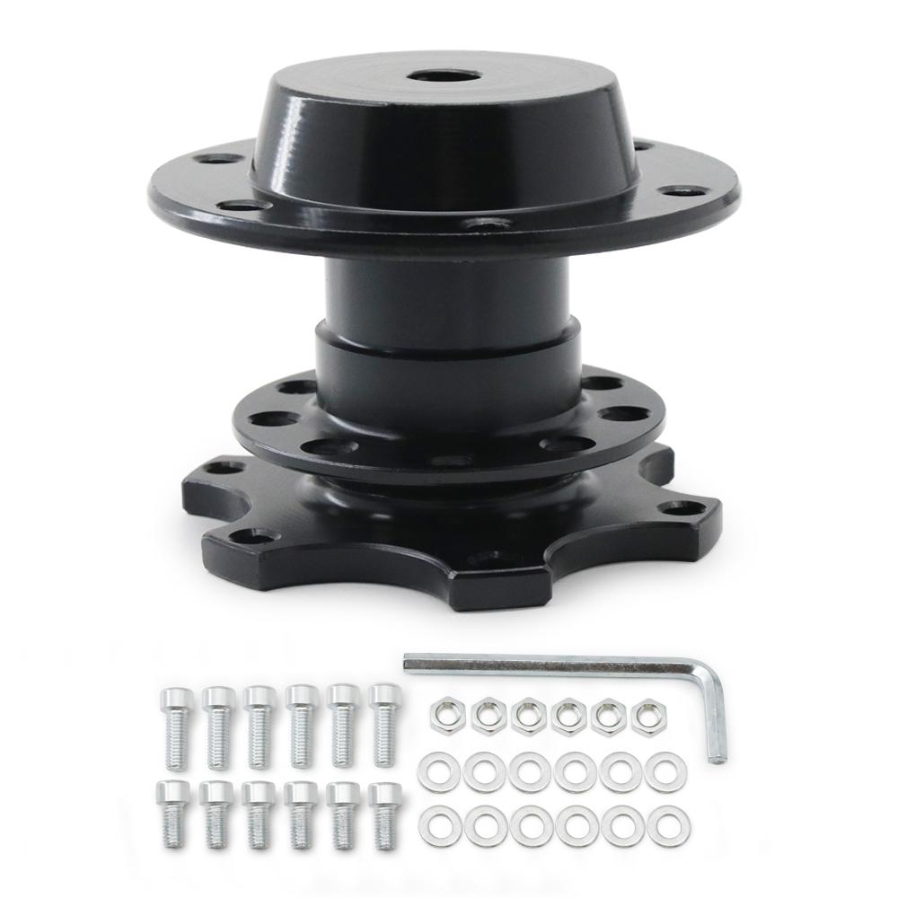 Universal Aluminum Steering Wheel Quick Release Hub Adapter For 6 Hole Steering Wheel Removable Snap Off Boss Kit