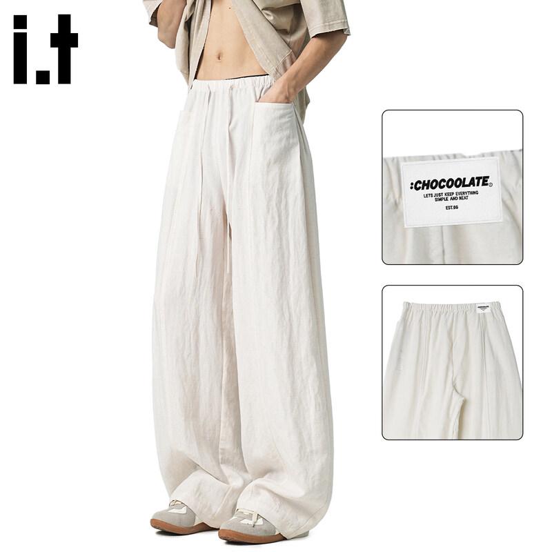 CHOCOOLATEit Men s Lightweight Tencel Blend Wide-Leg Casual Pants M