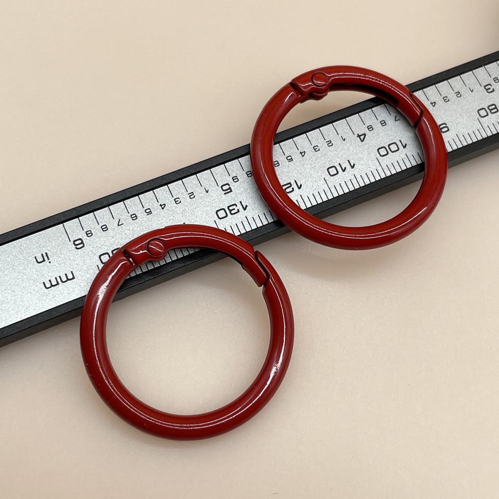 33mm Colorful Coil Spring Snap Buckle Luggage Bag Doll Keychain Ring Ornament