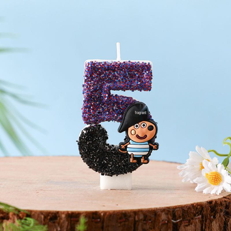 Pirate George Digital Birthday Candles: Party Atmosphere Cake Decorations for Kids