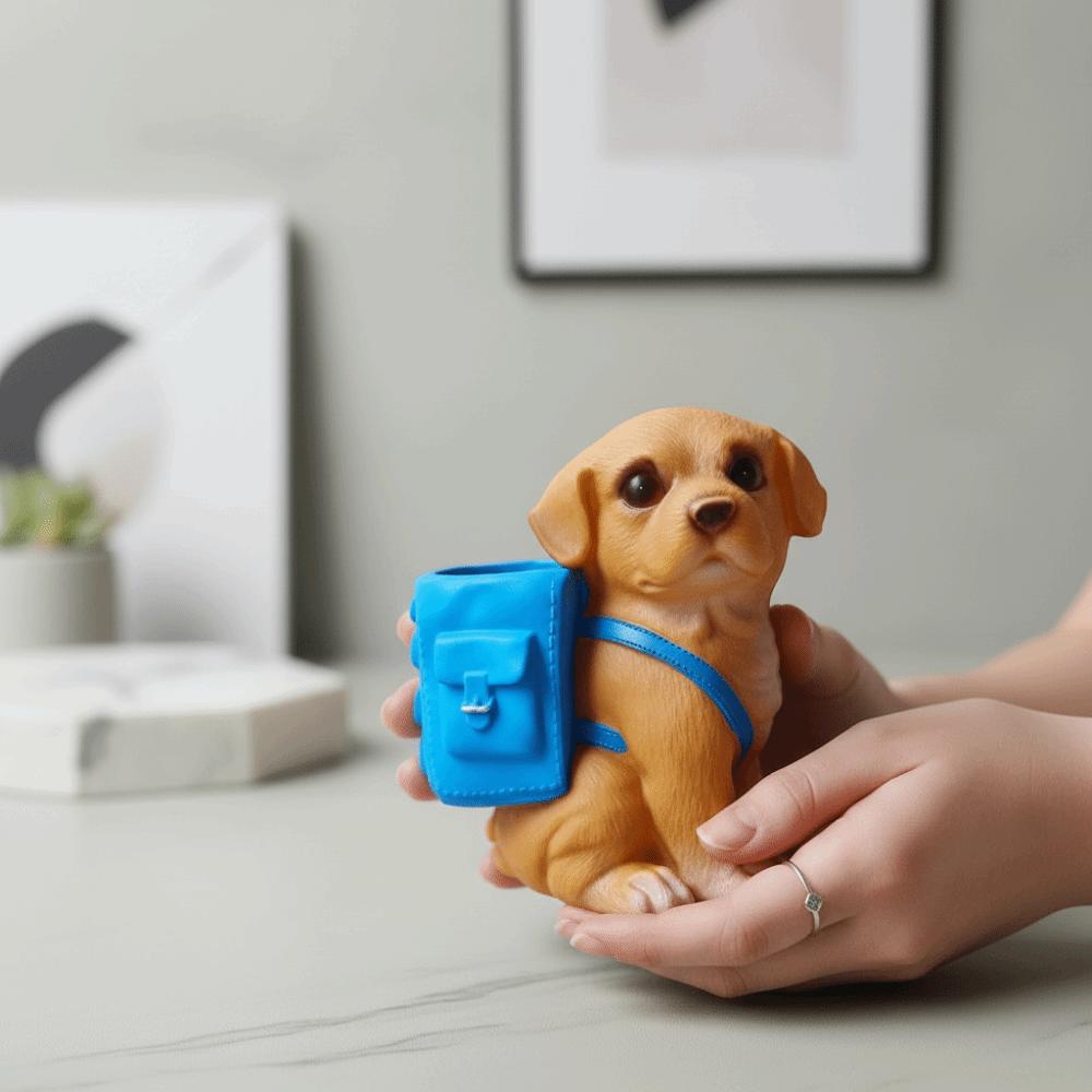 Waterproof Puppy Backpack Pen Holder Creative Stationery Storage Box Dog-Shaped Pencil Cup  Boys