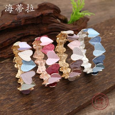 New Enamel Love Elastic Bracelet, Valentine's Day Heart-shaped High-end Women's Bracelet Gift
