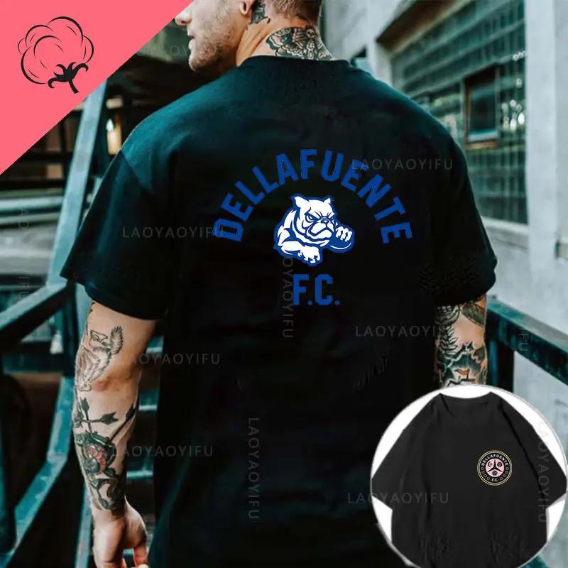 Dellafuente Men Women 100cotton Printed Hip Hop Korean Fashion Streetwear Mens Clothes Y2k Shirt Mens Tshirts Graphic T Shirts