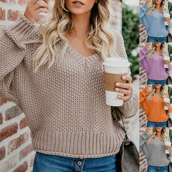 2025 Autumn/Winter Women's V-Neck Button Knit Sweater - European/American Style