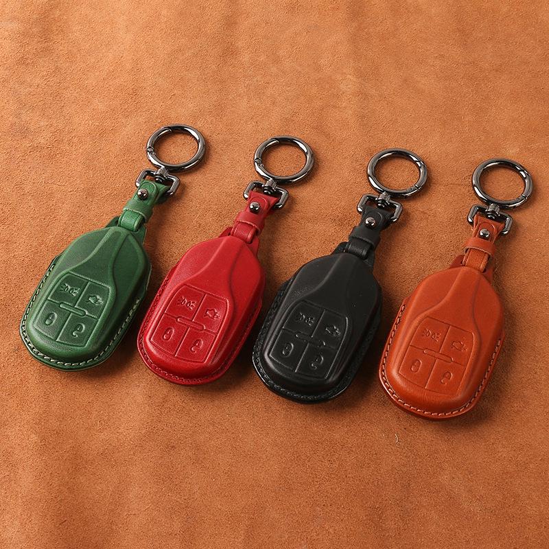 Genuine Leather Key Case for Maserati Levante, Ghibli, and Quattroporte