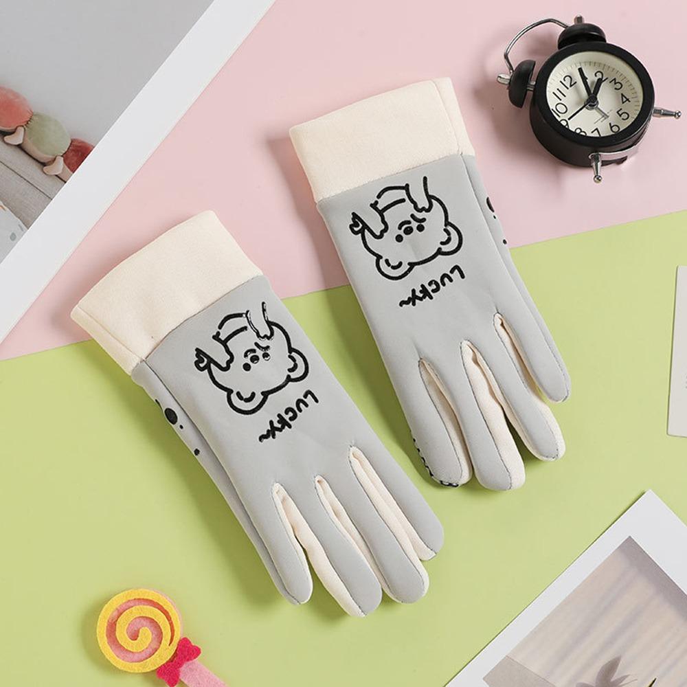 Fleece Lined Kids Mittens Cartoon Full Finger Gloves Outdoor Sports Gloves  for Kids Christmas Gift