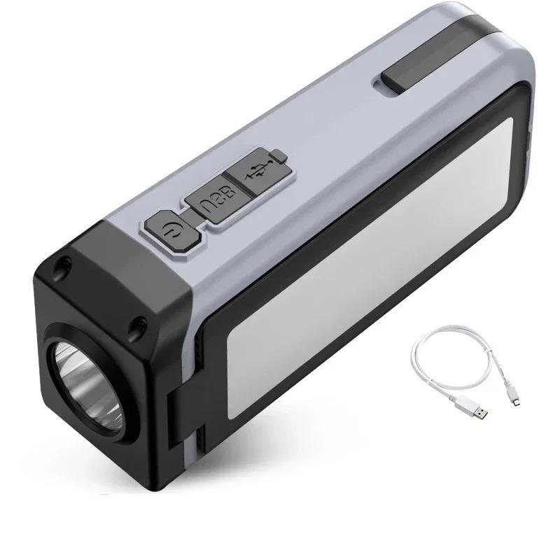 

COB Аварийная рабочая лампа Супер яркий светодиодный фонарик USB перезаряжаемый складной походный светильник уличный водонепроницаемый портативный фонарь grey-1pcs
