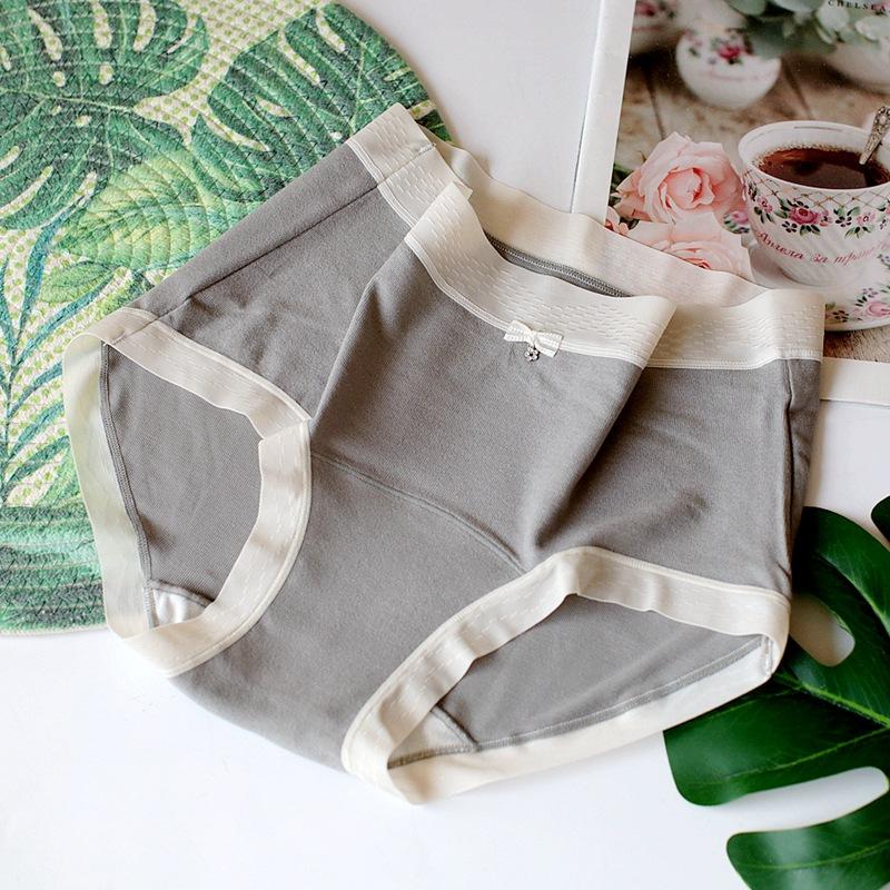 Mid-waist Panties Brushed Comfort Women's Underwear Triangle Soft Breathable Buttocks Bowknot Panty