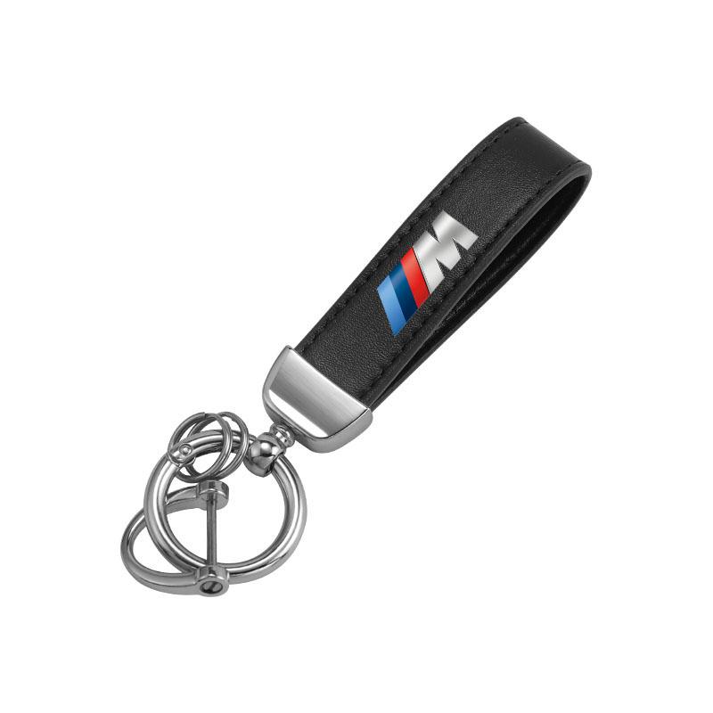 Leather Keychain Zinc Alloy Car Key Chain Ring Pendant Key Holder For BMW G01 G02 F22 F23 E46 E93 E39 G26 F01 F02 F06 Sticker cwsh87