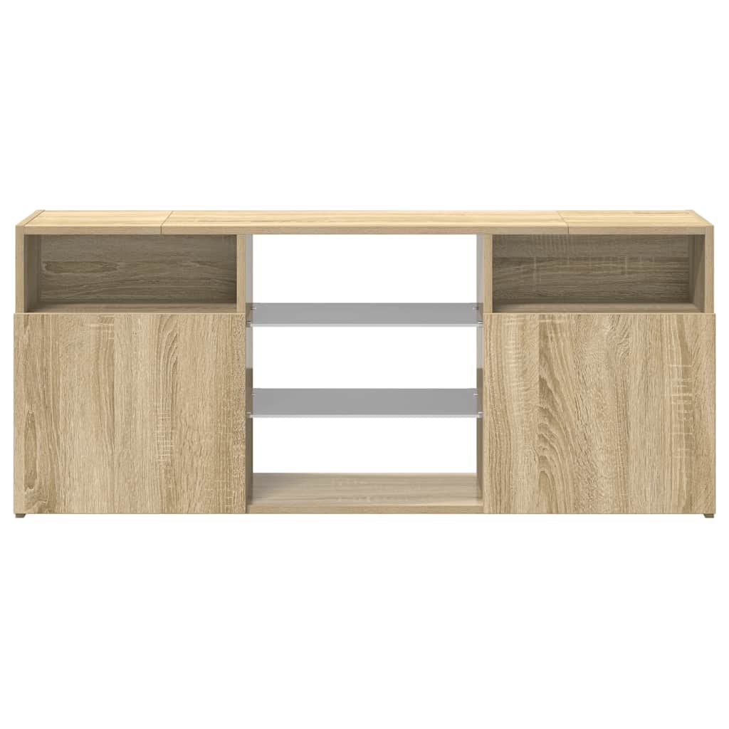Vidaxl Szafka Tv Z Oświetleniem Led, Dąb Sonoma, 120X30X50 Cm