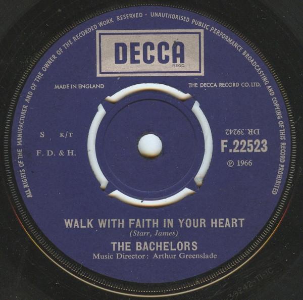 

7inch Record BACHELORS - Walk With Faith In Your Heart F22523 Decca 1966 UK Jazz Used