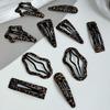Fashion Leopard Print Hair Clip Water Drop Square Hairpin Cloud Cloth Barrette Hair Accessories