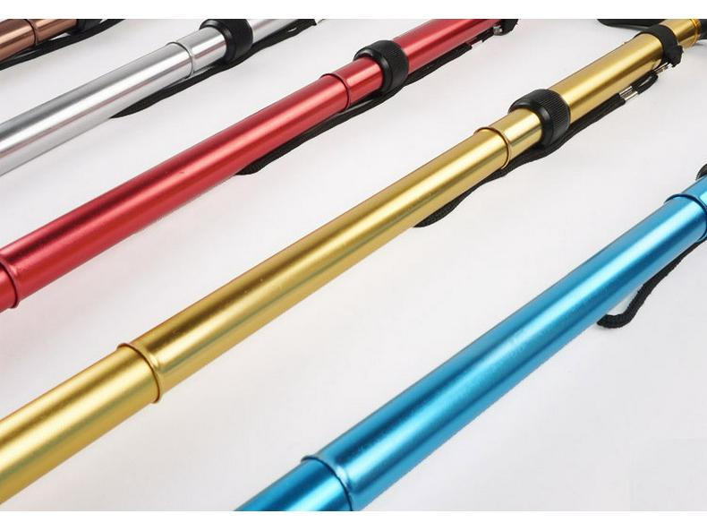 Outdoor Folding Telescopic Trekking Pole - Five-Section Walking Stick for Elderly
