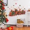 Self Adhesive Holiday Mural Christmas Train Wall Sticker, Santa Claus Reindeer Decals, Window Clings Murals, Removable PVC Art Decor for Home