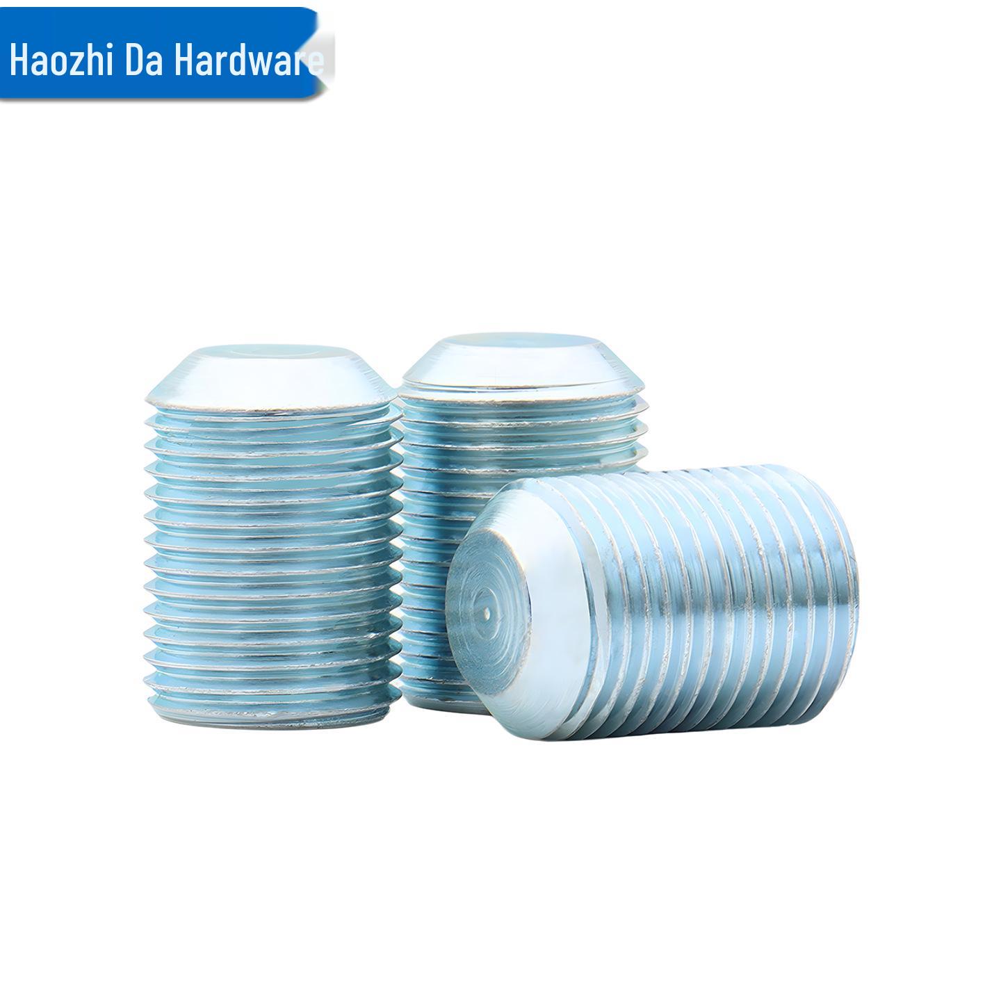 Imperial 5/8-18 x 22mm Hex Flat Head Screw, Carbon Steel, Blue White Zinc Plated