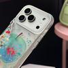 Transparent gilt green apple goldfish pendant ins Korean applicable Apple 17ProMax mobile phone case iphone15 new 16pro women's cute 17pro