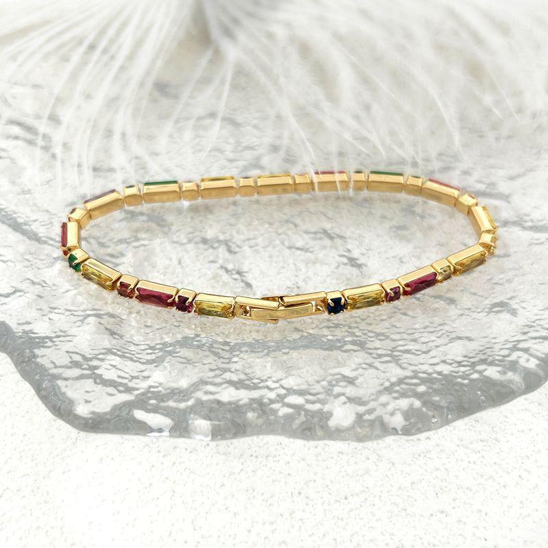 Full Diamond Retro Style Necklace Sweet Romantic Color Zircon Bracelet Personality Niche Women