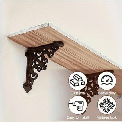 1/2Pcs Cast Iron Shelf Brackets Furniture Heavy Duty Metal Wall Mounted Shelving Support Holder Hardware Multi-functional