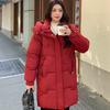 Winter new cotton-padded clothes women's medium and long thickened cotton-padded clothes fashion temperament loose hooded cotton-padded jacket