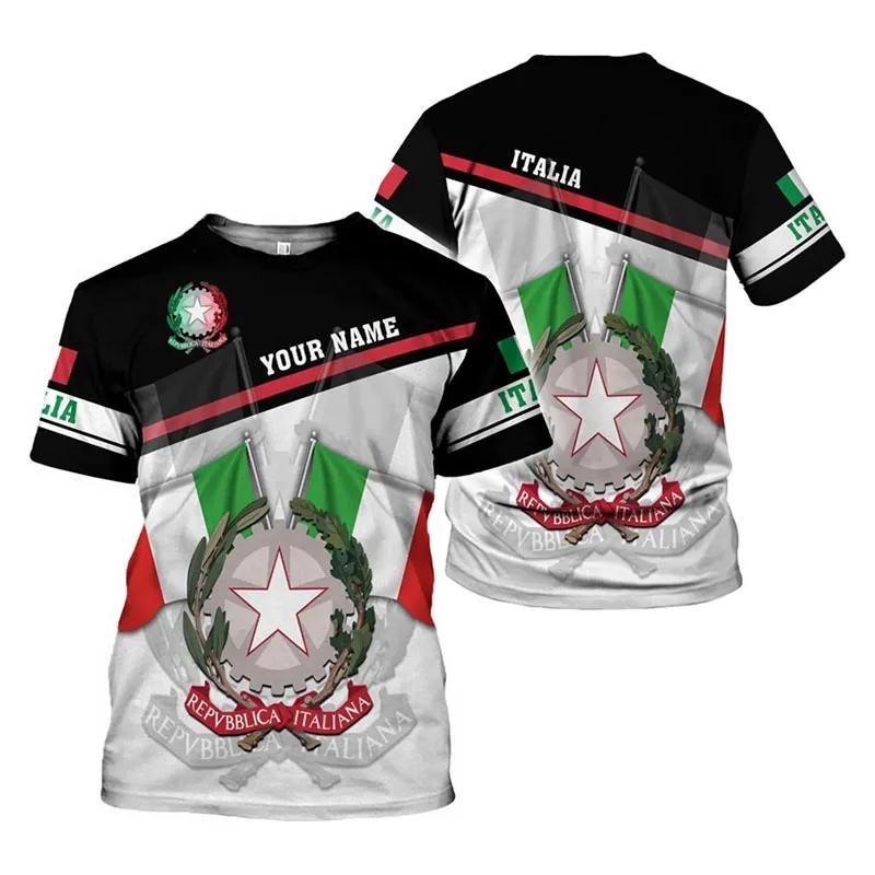 T-Shirt Women's Men's Daily Street Fashion T-Shirt 3D Printing Design New Pride of Italy T-Shirt Top