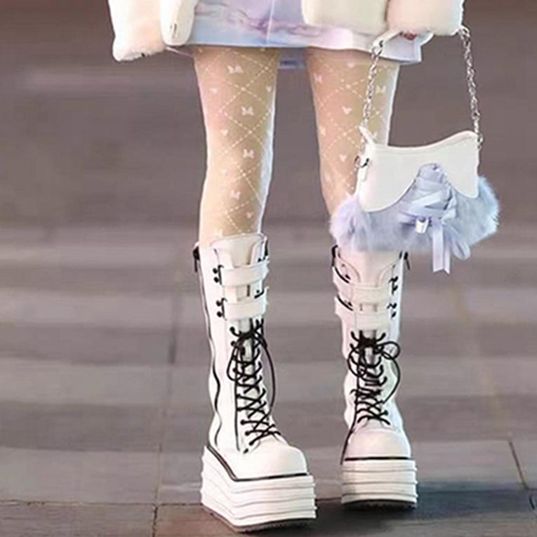 Moda Europea y Americana Punk Con Cordones Plataforma Botas Altas Botas  Rider comprar a buen precio — entrega gratuita, reseñas reales con fotos —  Joom