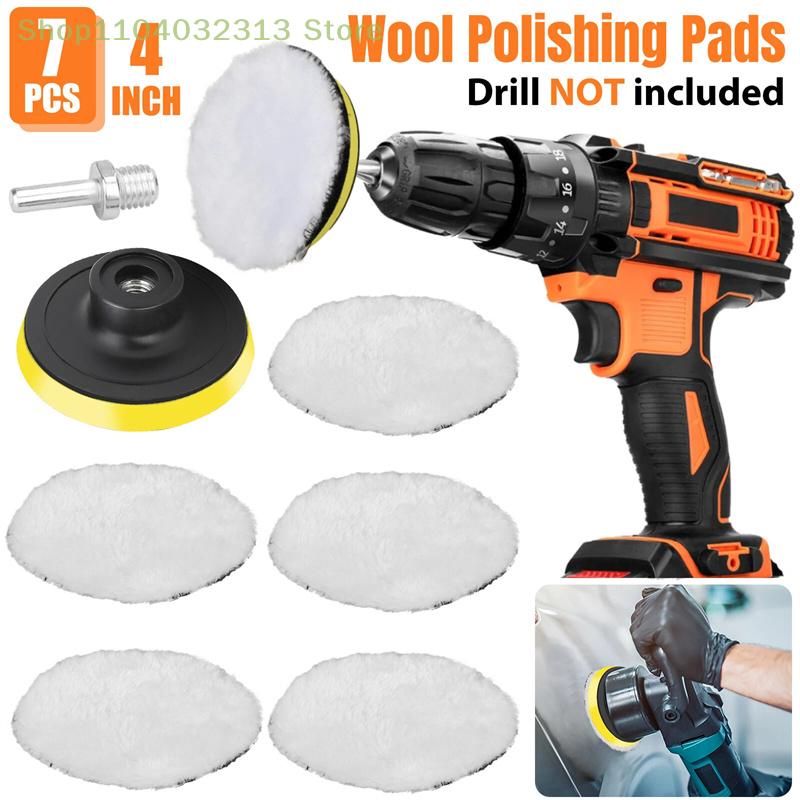 7PCS/Set 4inch Car Polishing Waxing Buffing Wheel Pad Car Polisher Kit For Auto Car Care Car-styling Beauty cleaning