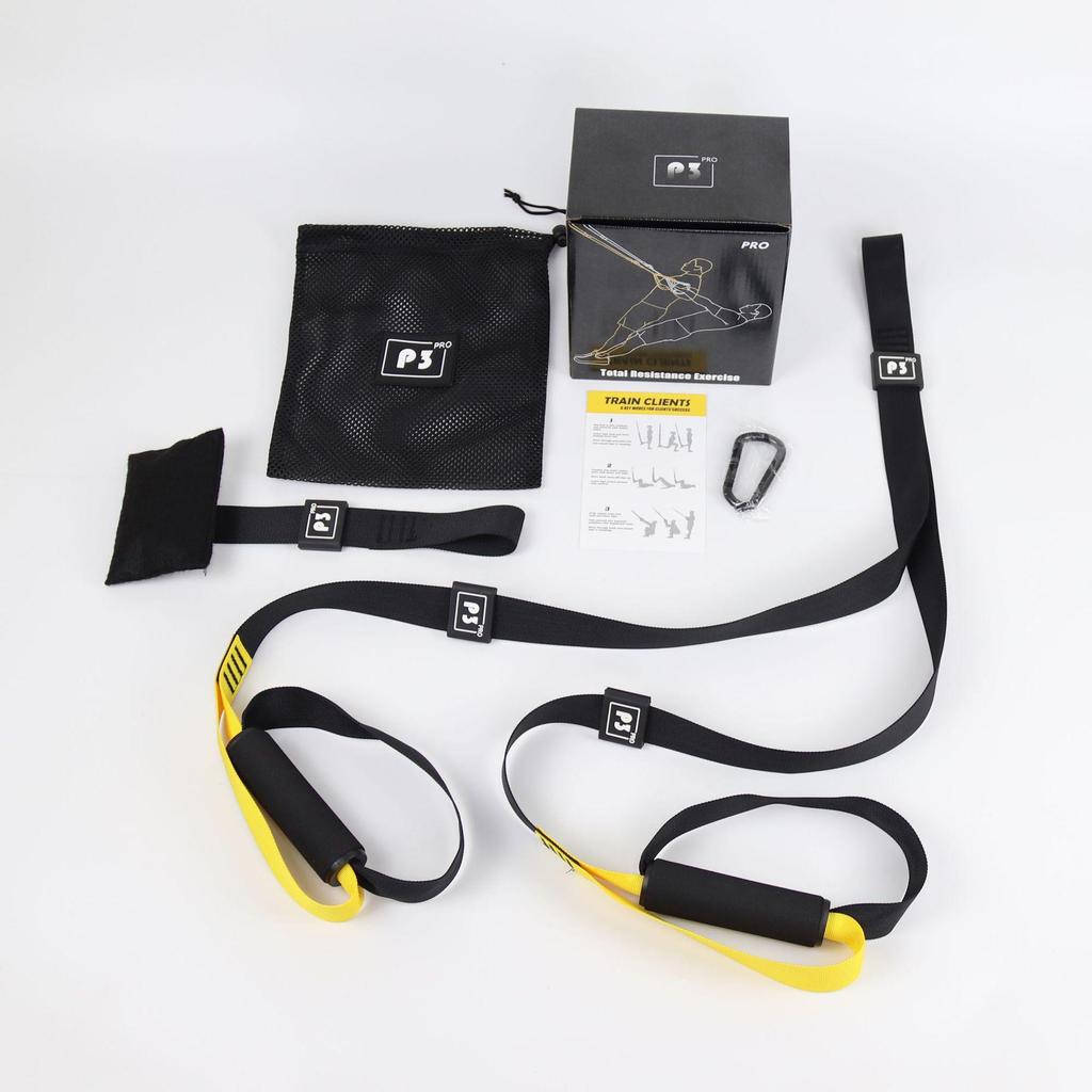 Multifunctional TRX Suspension Fitness Set with Resistance Bands and Ropes