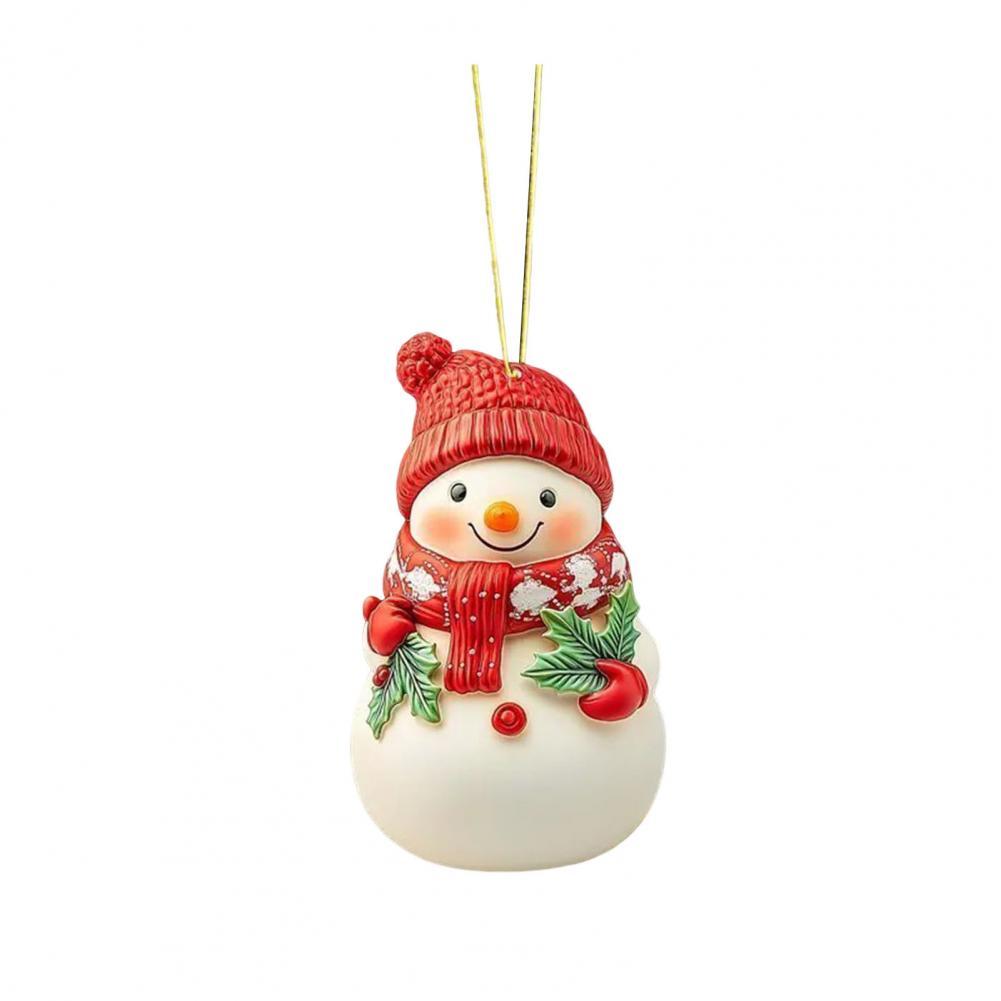 Christmas Pendant Decoration Snowman Themed Pendant Festive Snowman Snowflake Acrylic Christmas Ornaments for Tree Car